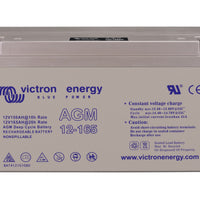 Victron 12V AGM deep cycle battery - 150 ah @ C10, 165 ah @ C20