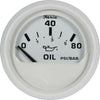Faria Beede Oil Pressure Gauge 80PSI in Dress White Style (US Resist)