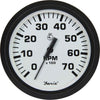 Faria Beede Tachometer in Euro White Style (7000RPM / Petrol Outboard)