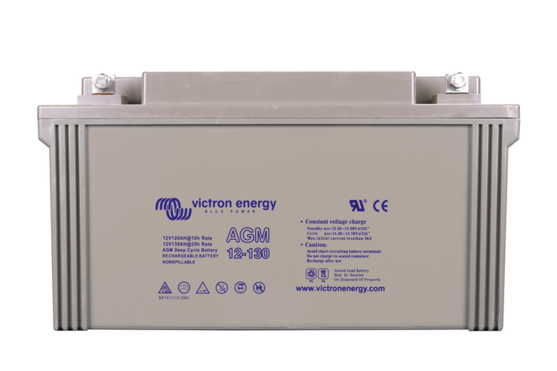 Victron 12V AGM deep cycle battery - 120 ah @ C10, 130 ah @ C20