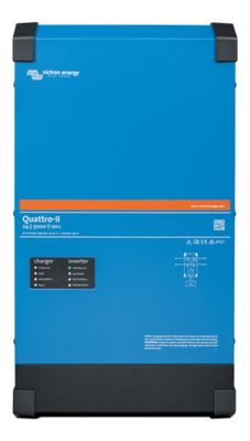 Victron Quattro II Sine wave Inverter/Charger. 24 volt 5000va inverter with 120 amp charger - c/w 2x 50A transfer relays.