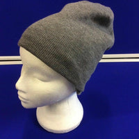 Reversible Beanie Hat Double Lined - 4 Designs in One - Black/Grey/Light Grey Stripe