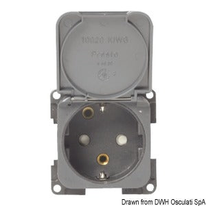 Shuko bipolar socket dark grey