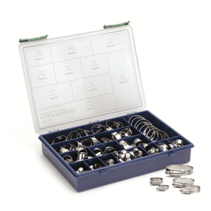 Hi-Grip SS Assorted Workshop Box Kit +76 mixed Hose Clips (12mm-50mm sizes) HGSAB2