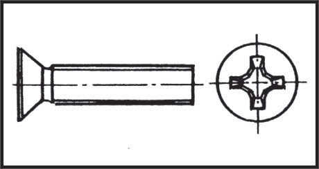 Cross slotted countersunk head screw AISI 316 DIN 965 by Lalizas