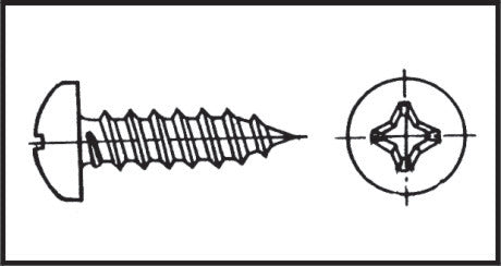 Plain recessed-head self-tapping screw AISI 316 DIN 7981 by Lalizas