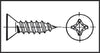 Slotted head self-tapping countersunk screw AISI 316 DIN 7982 by Lalizas