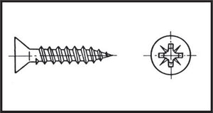 Countersunk recessed-head chipboard screw 3x16 mm AISI 316 by Lalizas