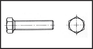 Fully-threaded hexagon head bolt AISI 316 DIN 933 by Lalizas