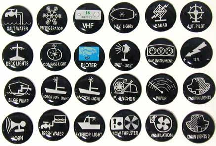 Self-adhesive function labels for switch panels - set of 24pcs by Lalizas
