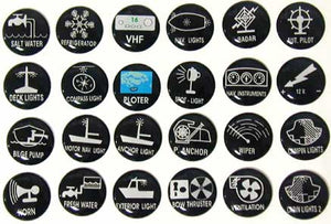 Self-adhesive function labels for switch panels - set of 24pcs by Lalizas