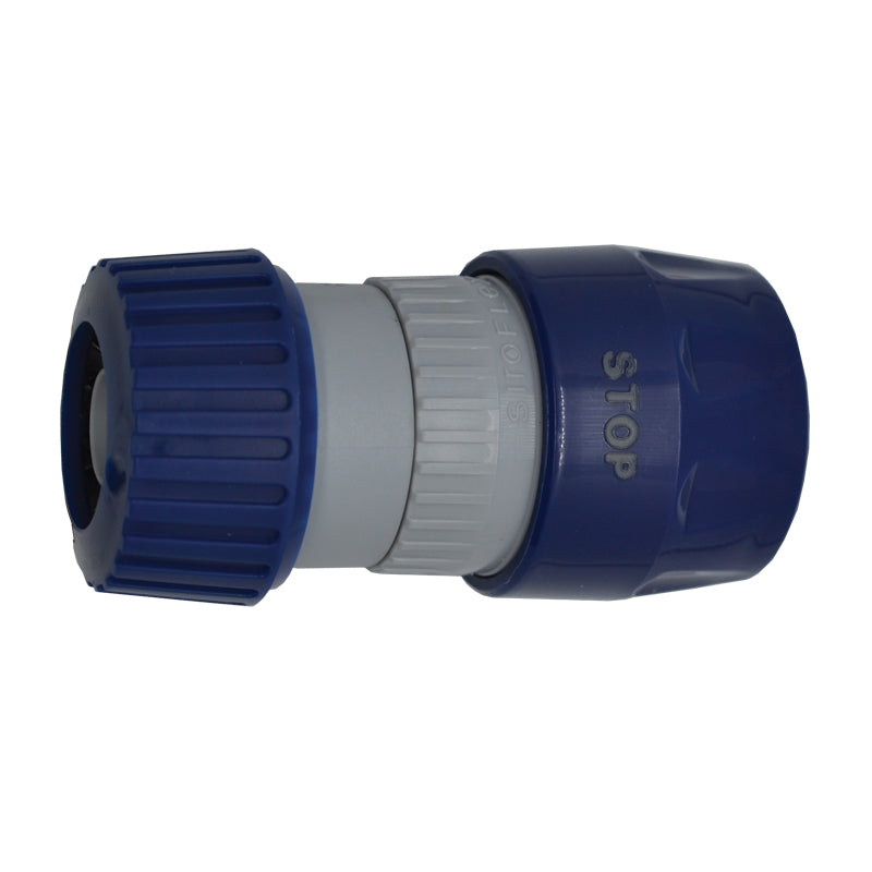 Female quick connector with hose grip and “stop” valve by Lalizas