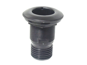 Thru-Hull with Flush Flange and Hose Barb, Black by Lalizas