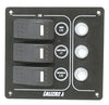Switch Panel ''SP3 Offshore'',3 waterproof switches w/ bulb /3 Reset fuses,Inox,12V,115x110mm, Blacκ by Lalizas