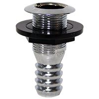 Thru-Hulls with Flush Flange and Hose Barb, Chromed by Lalizas