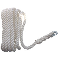 CABO Rope for chain rode use, three strand with connection, Nylon, White by Lalizas