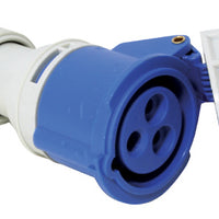 Plug, female, w/ safety cover, 16A, 220-240V, blue by Lalizas