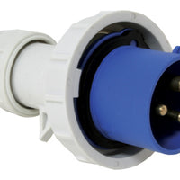 Plug, male, w/ safety ring 16A, 220-240V, blue by Lalizas
