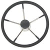 Steering wheel, stainless steel with black foam, by Lalizas