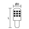 BAY15D LED bulb, offset pins for navigation lights