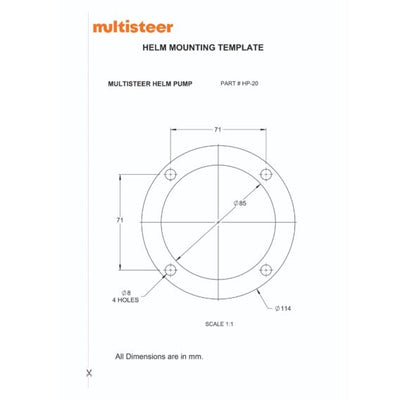 Mutlisteer Mounting Template for HP-20 HP-20-MT