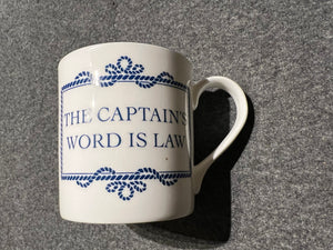 SAILING BOATING MARINE DRINKING BONE CHINA MUG MUGS "CAPTAIN'S WORD IS LAW" FUN GIFTS