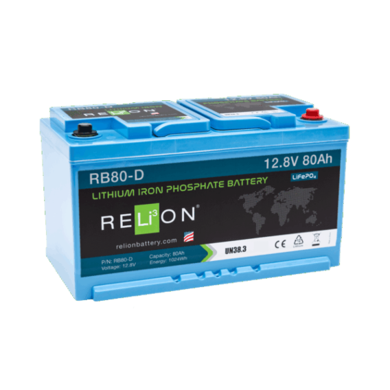 RELiON 12.8V 80Ah DIN 4SC LiFePO4 Battery REL-RB80-D