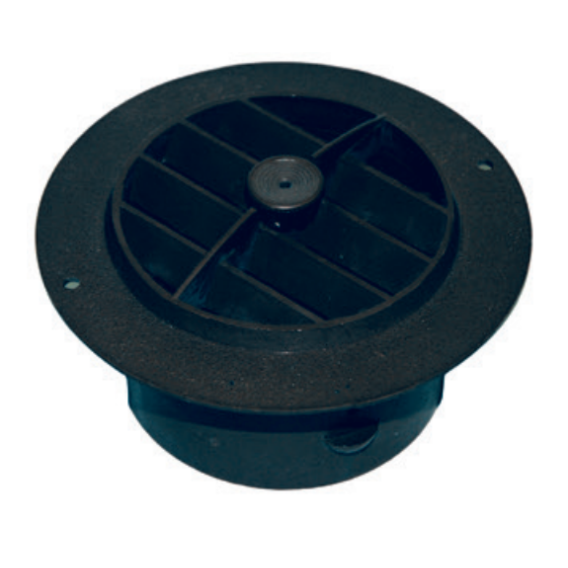 100 mm (4") Round Damper Vent , Off, black 62209D