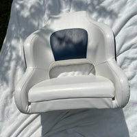 Premium Captain's Bucket Seat white/blue for Cruiser with Removable seat pad