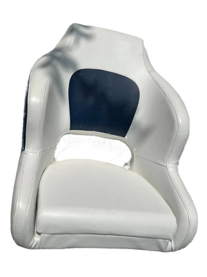 Premium Captain's Bucket Seat white/blue for Cruiser with Removable seat pad