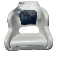 Premium Captain's Bucket Seat white/blue for Cruiser with Removable seat pad