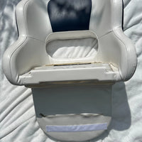 Premium Captain's Bucket Seat white/blue for Cruiser with Removable seat pad