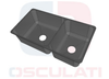Double sink SS, polished 600x320 mm