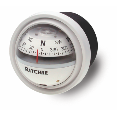 Ritchie Explorer™ V-57.2, 2¾” Dial Dash Mount - White V-57W.2