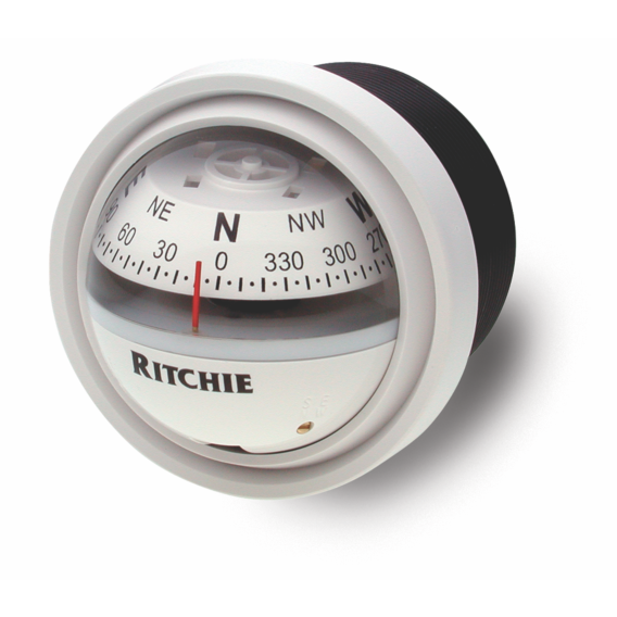 Ritchie Explorer™ V-57.2, 2¾” Dial Dash Mount - White V-57W.2