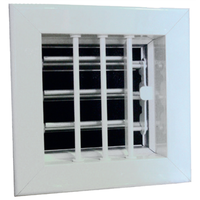 White Aluminum Supply Damper Vents 100x100 (4x4") 69533B