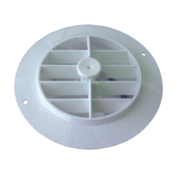 75 mm (3") Round Damper Vent , Off, white - Global Style 69615D