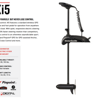 Motorguide Xi5 Wireless Freshwater 80lb 60" Electric Outboard Engine with Pinpoint GPS and Sonar