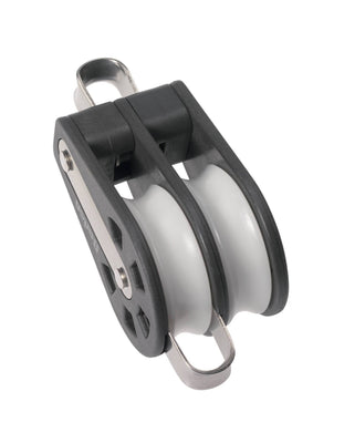 Ball bearing Sheave Double- fixed eye + becket - ChasNewensMarine