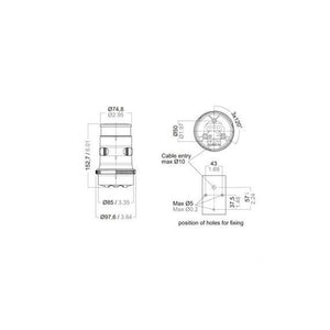 Aqua Signal Series 34 LED-12/24V WHITE