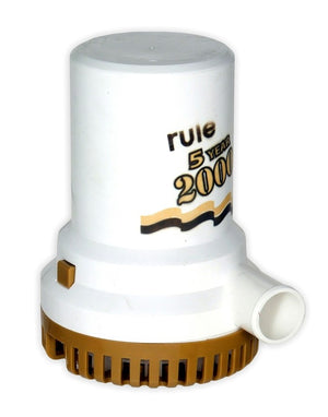 Rule 2000 Gold Series Submersible Submersible pump 12 volt DC.
5 Year Warranty  (Rule 09)