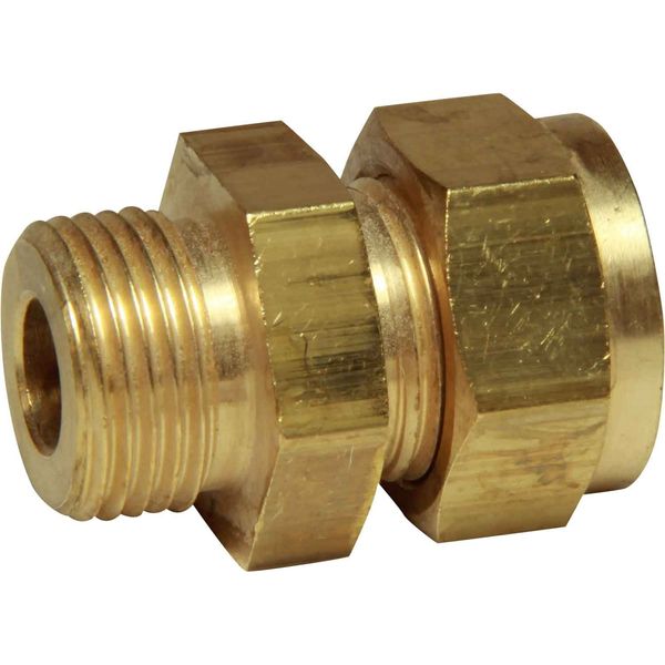 AG Brass Male Stud Coupling 3/8" x 3/8" BSP - ChasNewensMarine