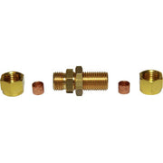 AG Brass Compression Bulkhead Coupling (1/4" OD / 3/8" Bulkhead) 1043L6