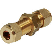 AG Brass Bulkhead Coupling 5/16" Tube 3/8" - ChasNewensMarine