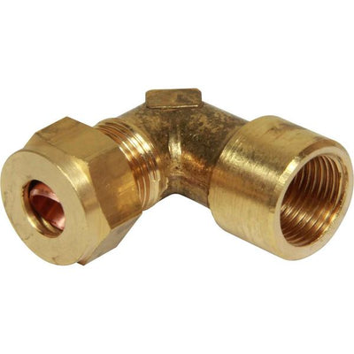 AG Brass Female Stud Elbow Coupling 3/8