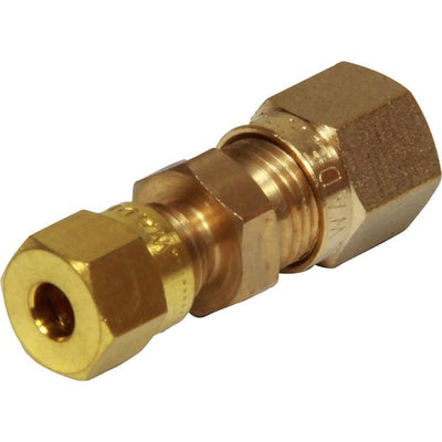 AG Brass Straight Coupling 6mm x 4mm Packaged