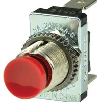 BEP 1001401 SPST Momentary Contact Switch, Red - Off/(On)