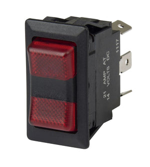 BEP 1001715 SPDT Rocker Switch - On/Off/On, Two LEDs