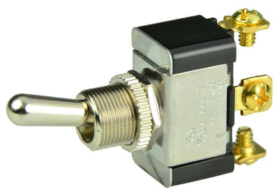 BEP 1002015 SPDT Chrome Plated Toggle Switch - On/Off/(On)