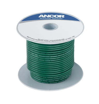 Ancor Tinned Copper Wire, 18 AWG (0.8mm²), Green - 250ft